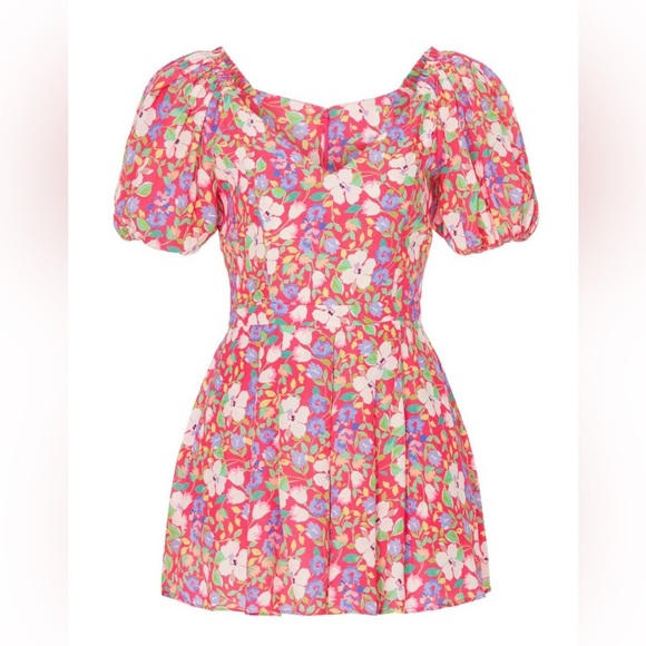 Yumi Kim Mindy Floral Short Sleeve Romper Small - Picture 4 of 8